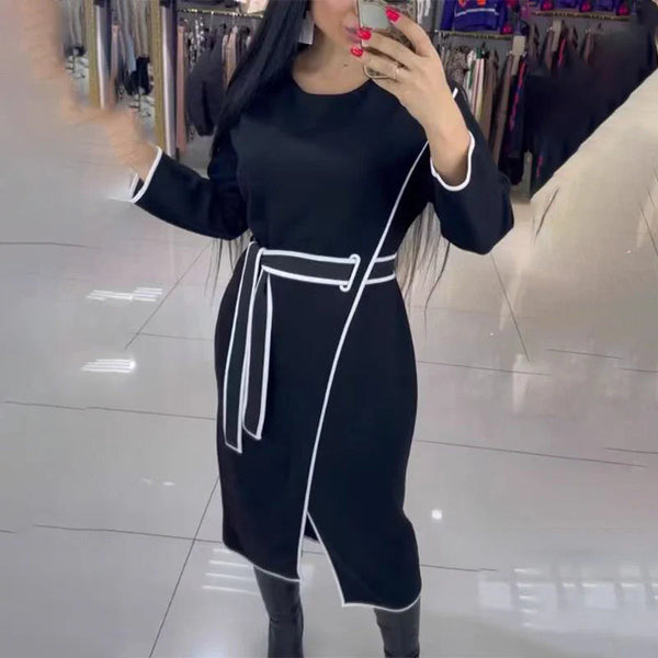 💕What should I wear tomorrow?💕Women's Fashion Waistline Long Sleeve Dress